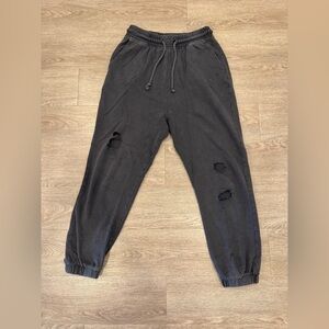 Black Distressed Zara Joggers